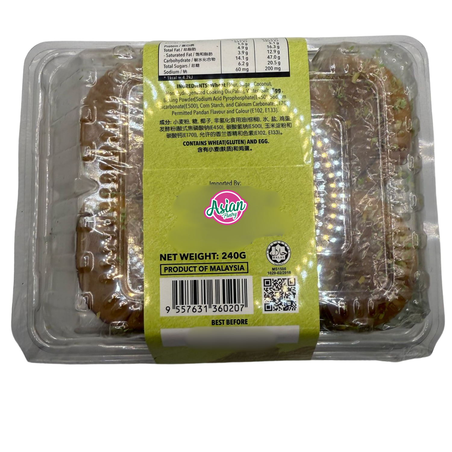 Delyco Pandan Coconut Pastry 240g