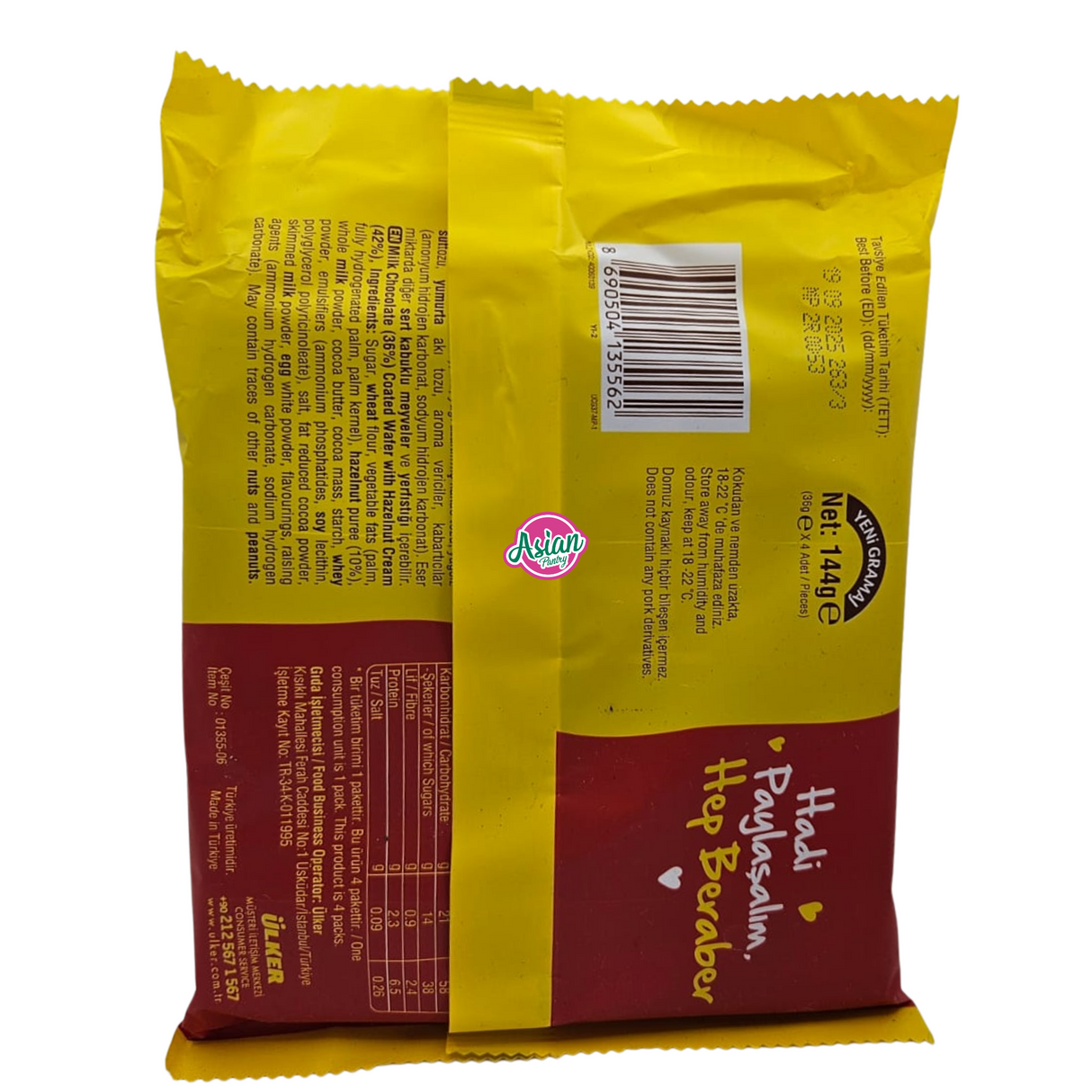 Ulker Chocolate Wafer 4pc 144g