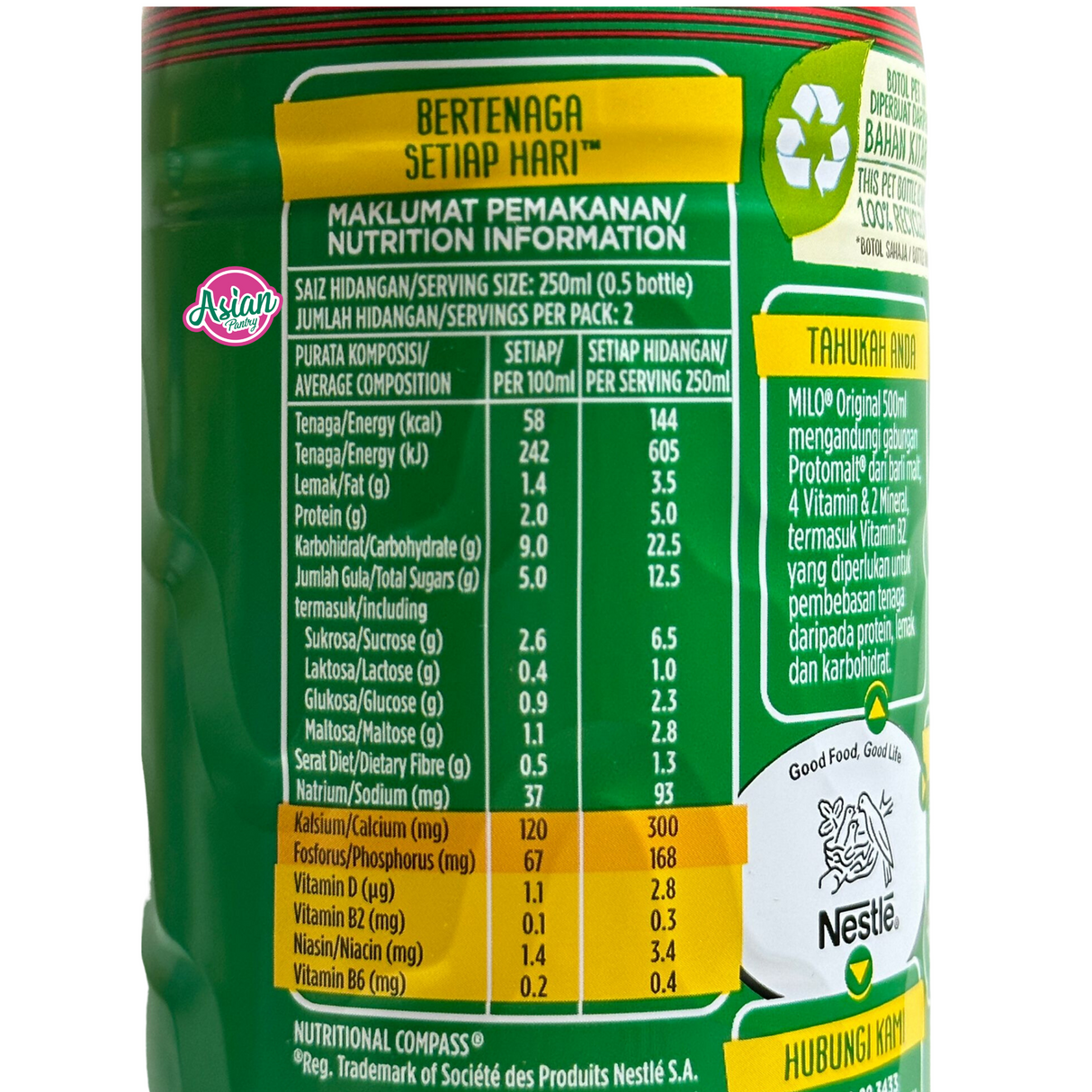 Nestle Milo Original Bottle 500ml (BBD: 16/09/2025)