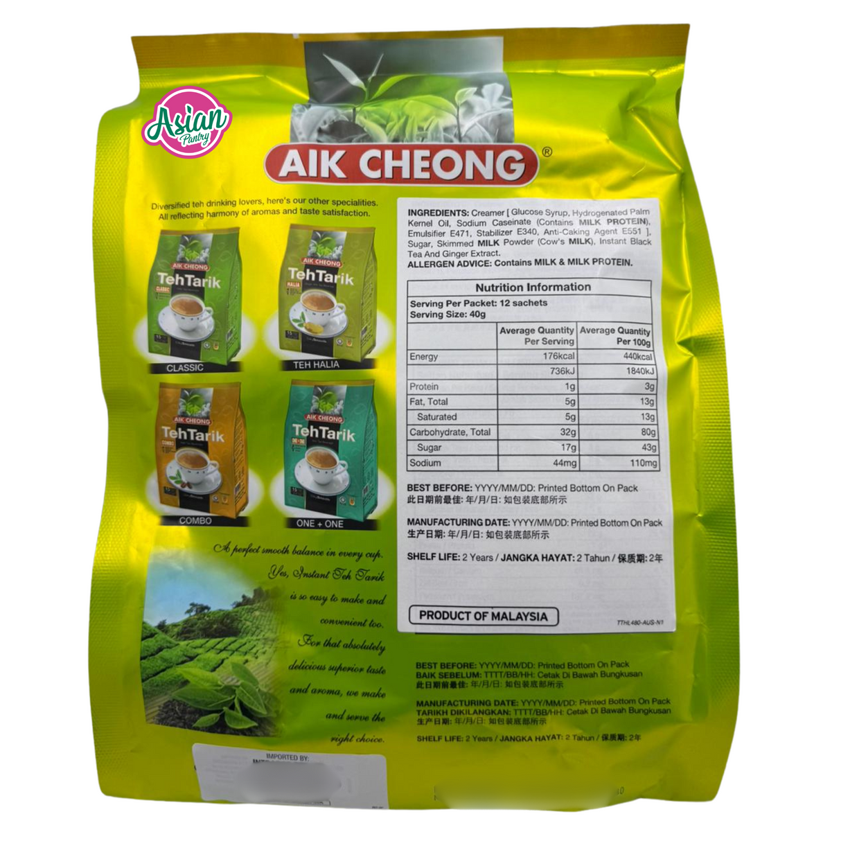 Minuman Teh Susu Halia Aik Cheong 480g