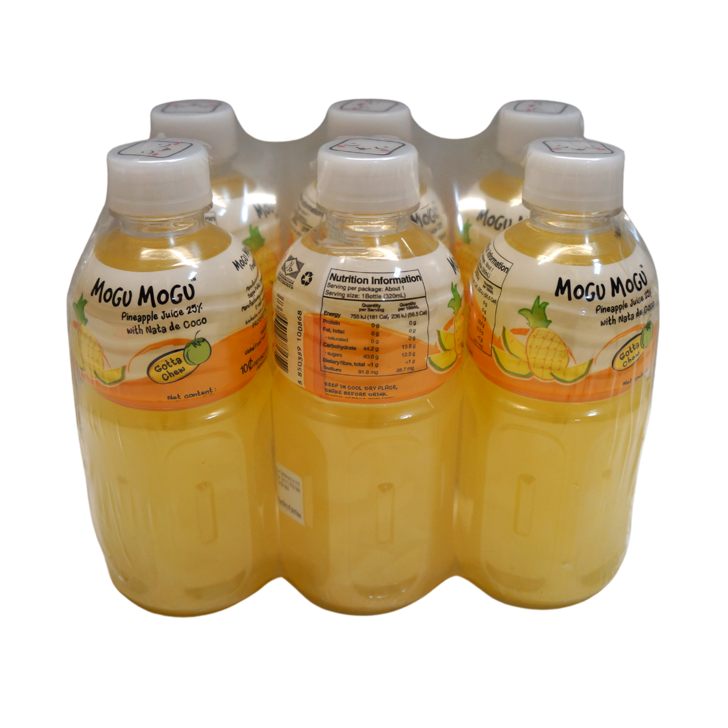 Mogu Mogu Pineapple Juice with Nata De Coco 6pk 1.92Lt
