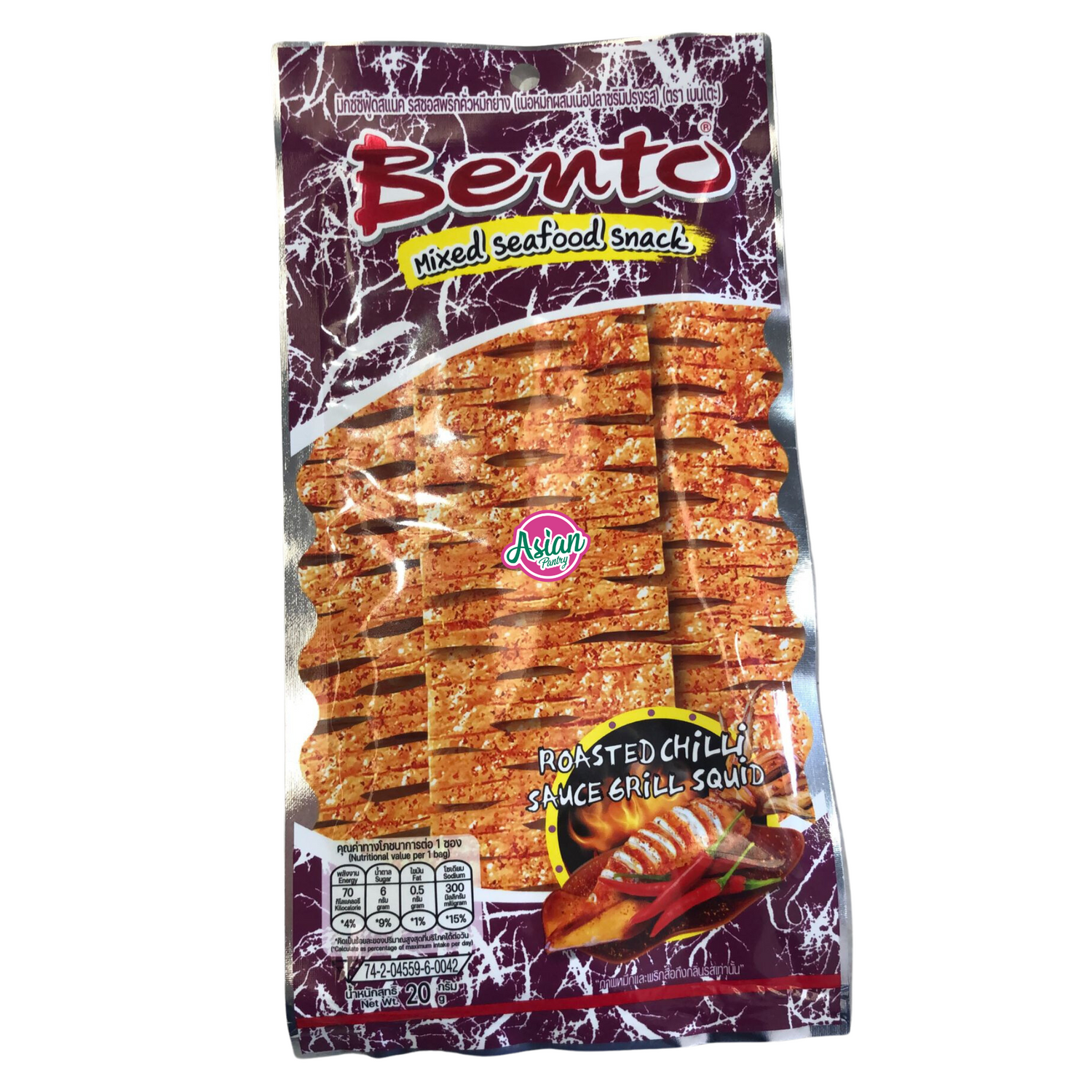 Bento Seafood Snack Roasted Chilli Sauce Grill Squid  18g