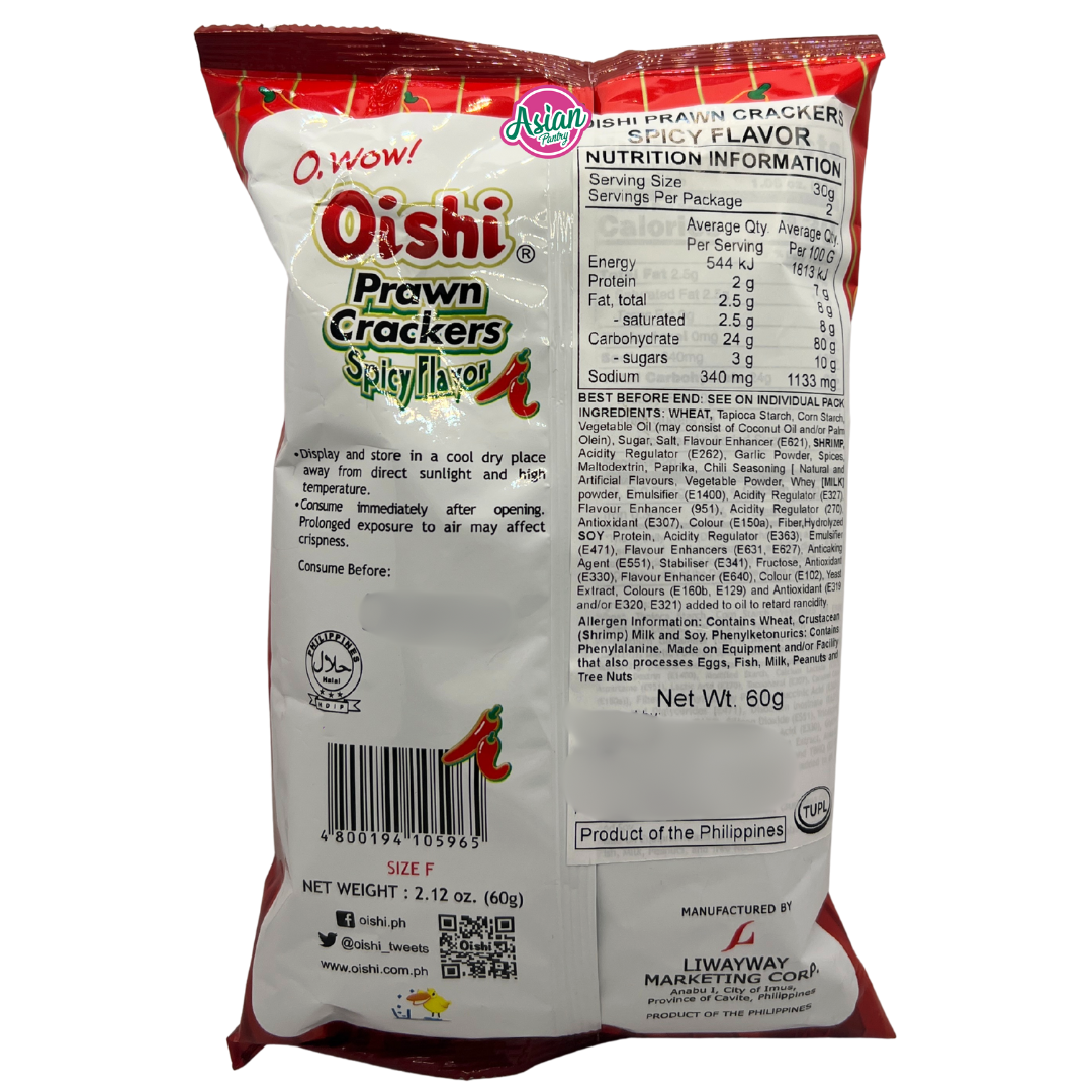 Oishi Prawn Crackers Spicy Flavour 60g