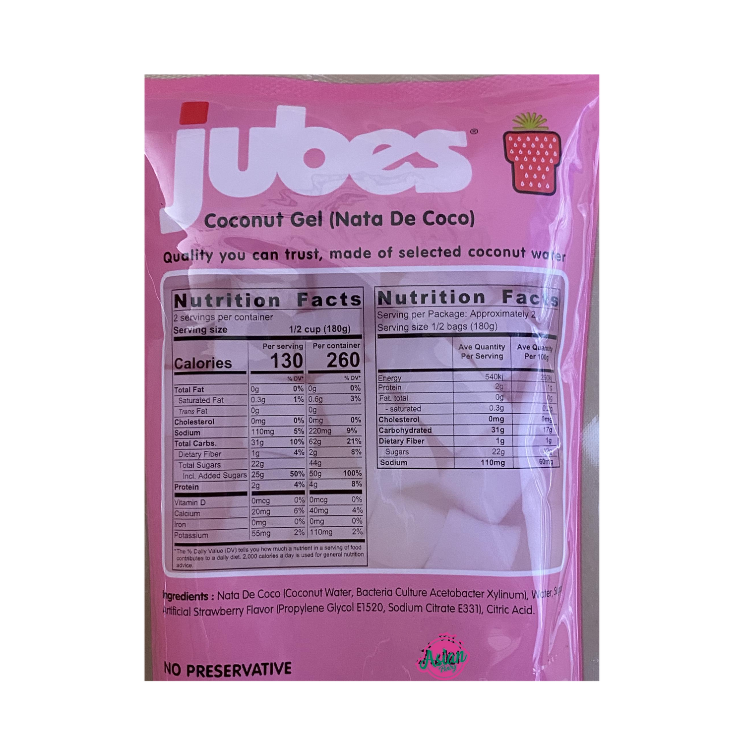 Wong Coco Jubes Strawberry 360g