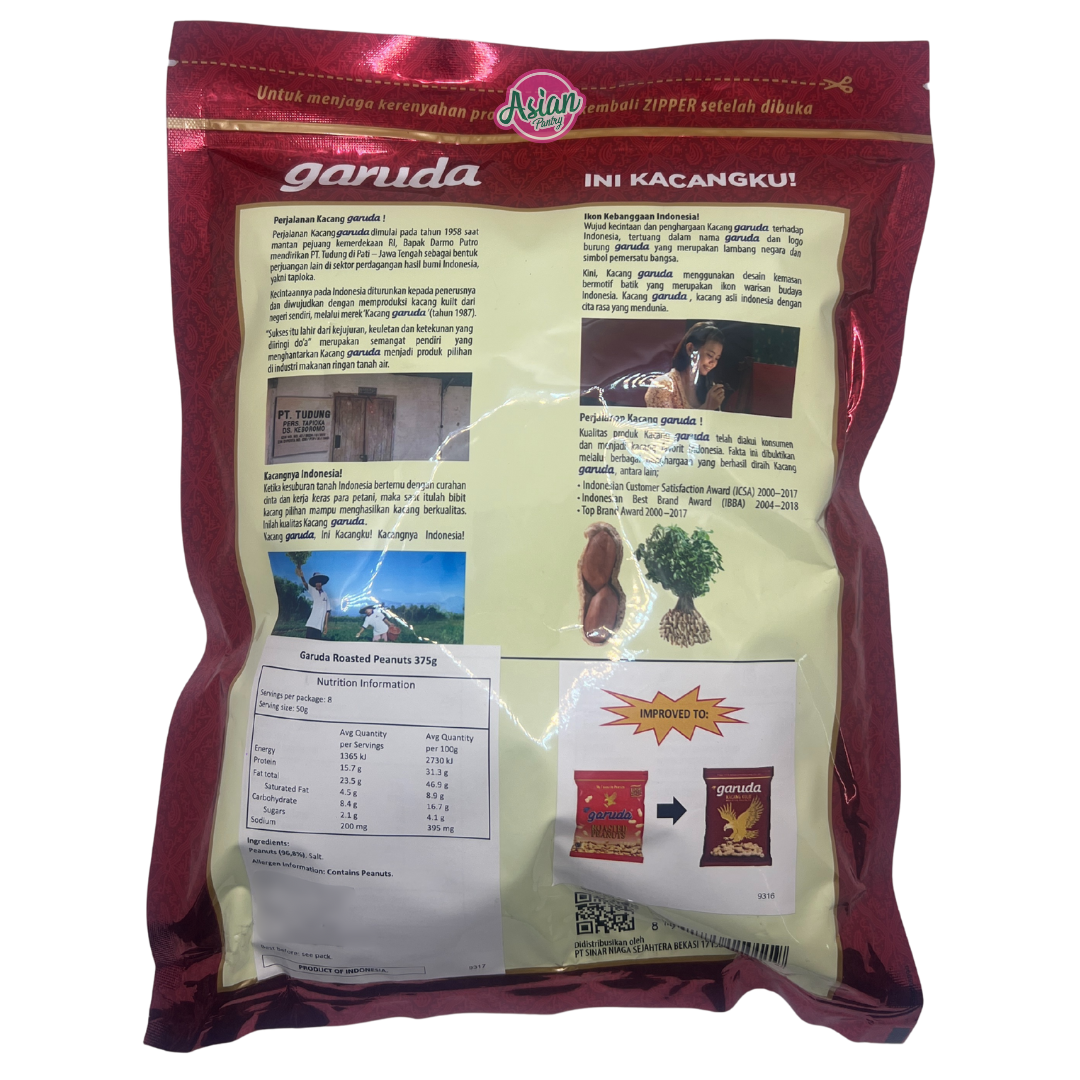 Garuda Roasted Peanuts with Skin 375g - Back