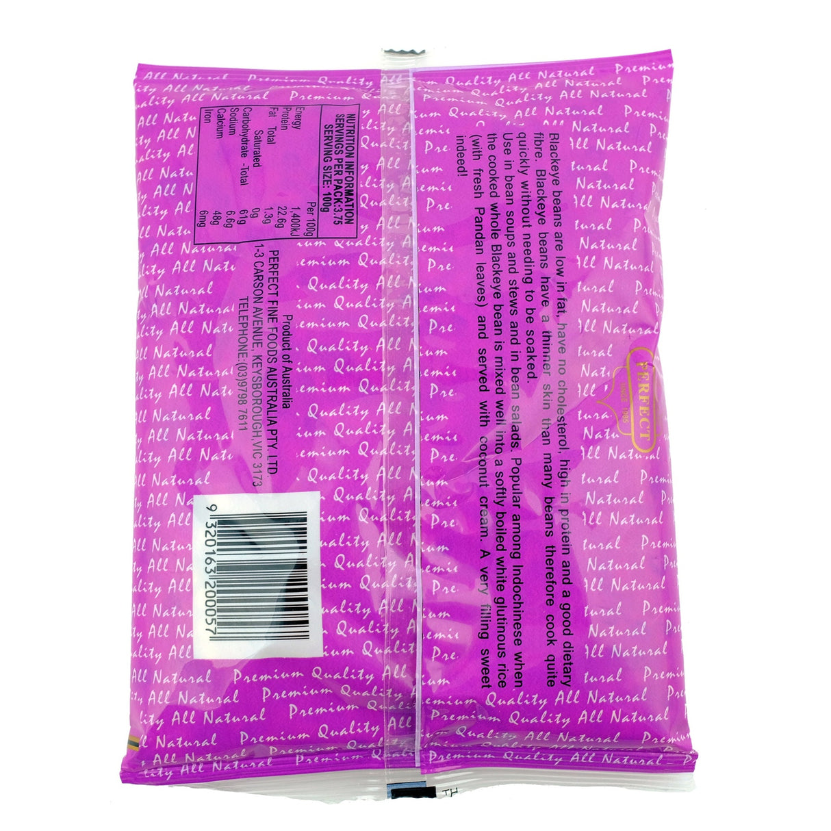 Perfect Fine Foods Black Eye Beans 375g