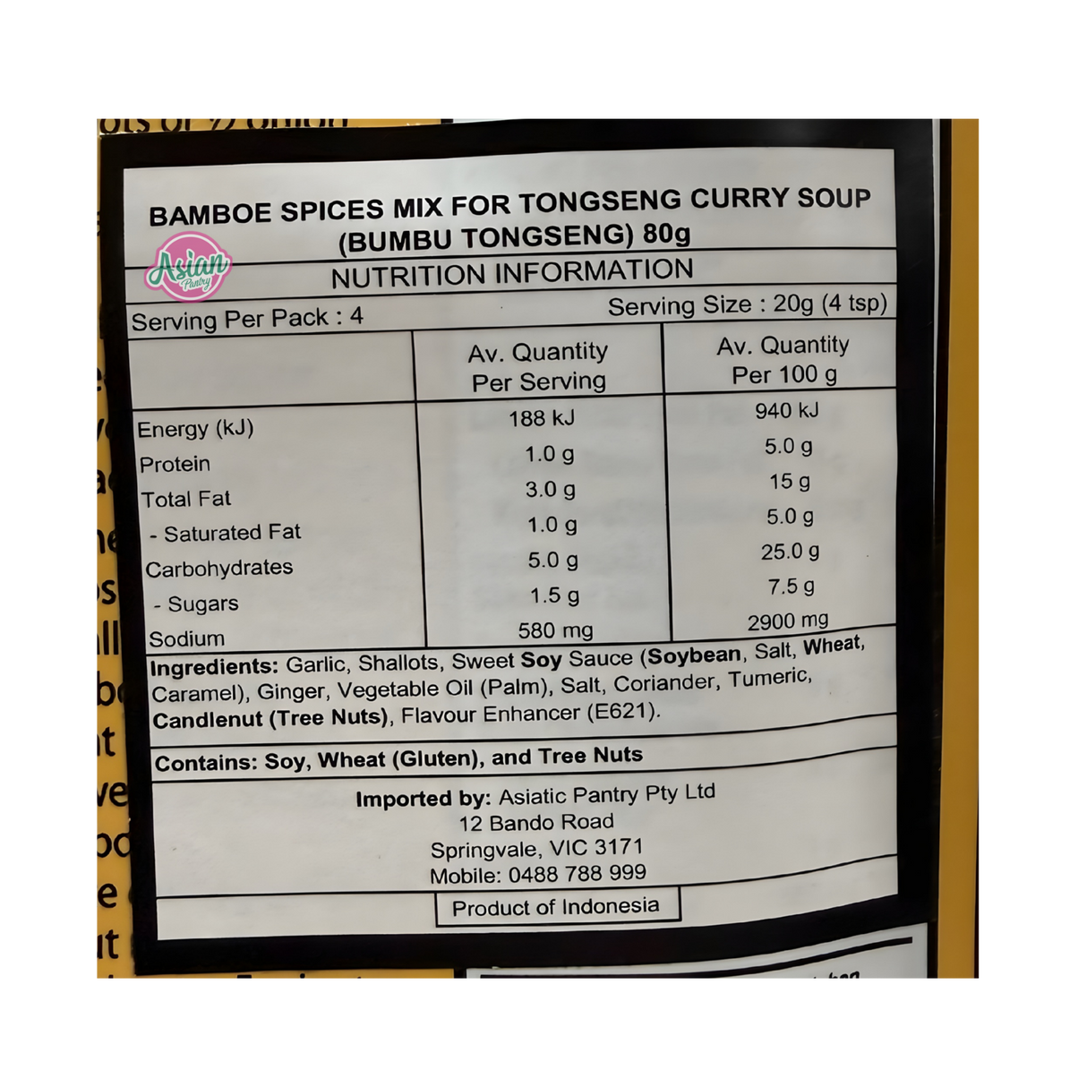 Bamboe Tong Seng (Curry Soup Mix) 80g