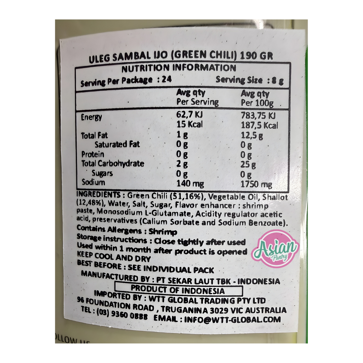 Finna Uleg Sambal Ijo Jar 190g