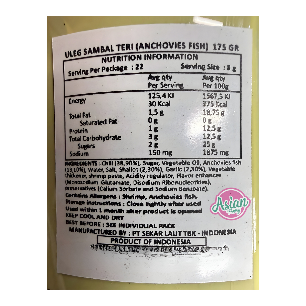 Finna Uleg Sambal Teri Jar 190g