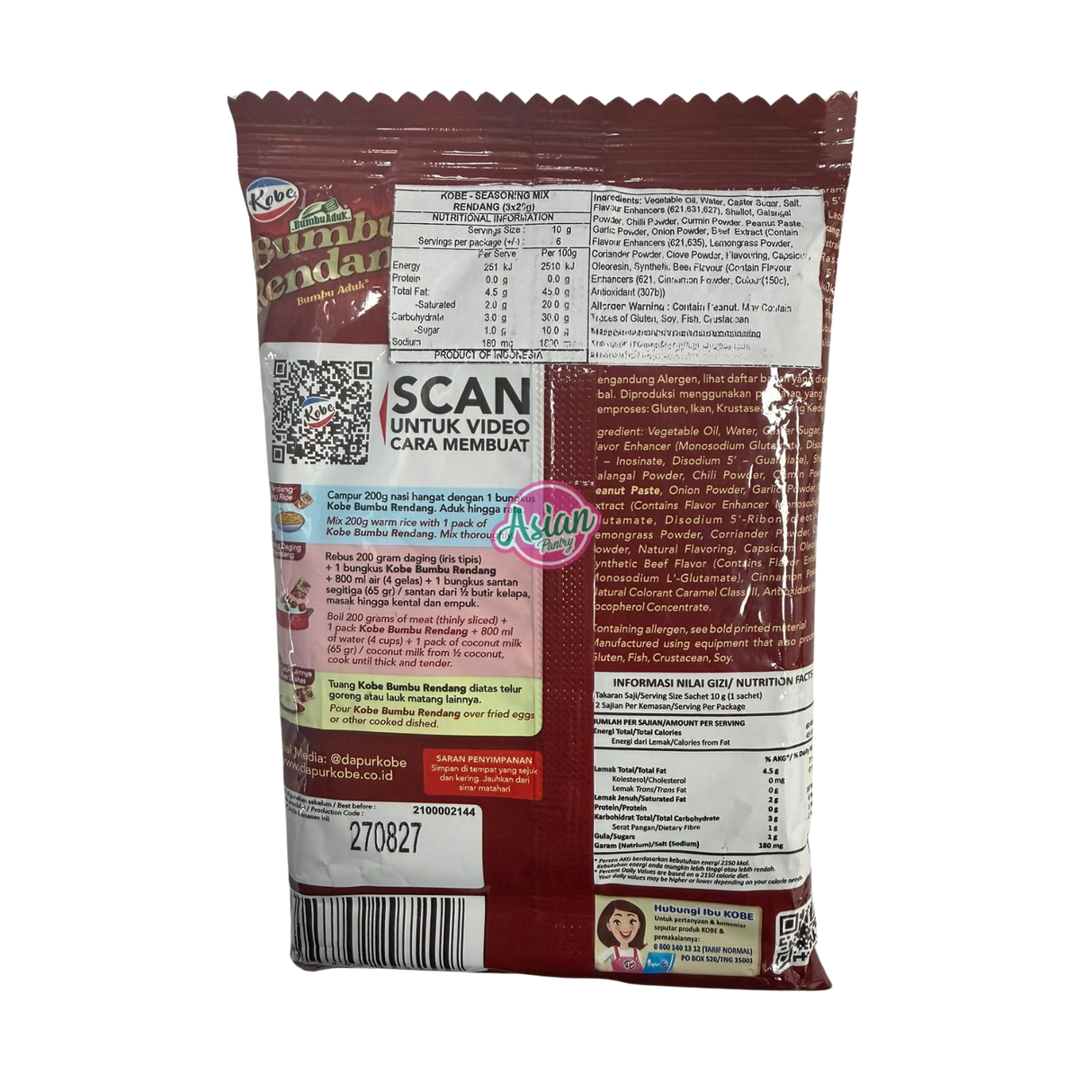 Kobe Seasoning Mix - Rendang (3 x 20g)