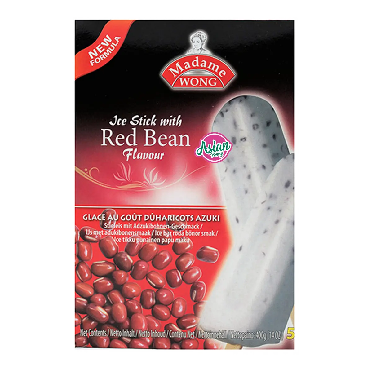 Madame Wong Frozen Red Bean Ice Bars 5 Pieces