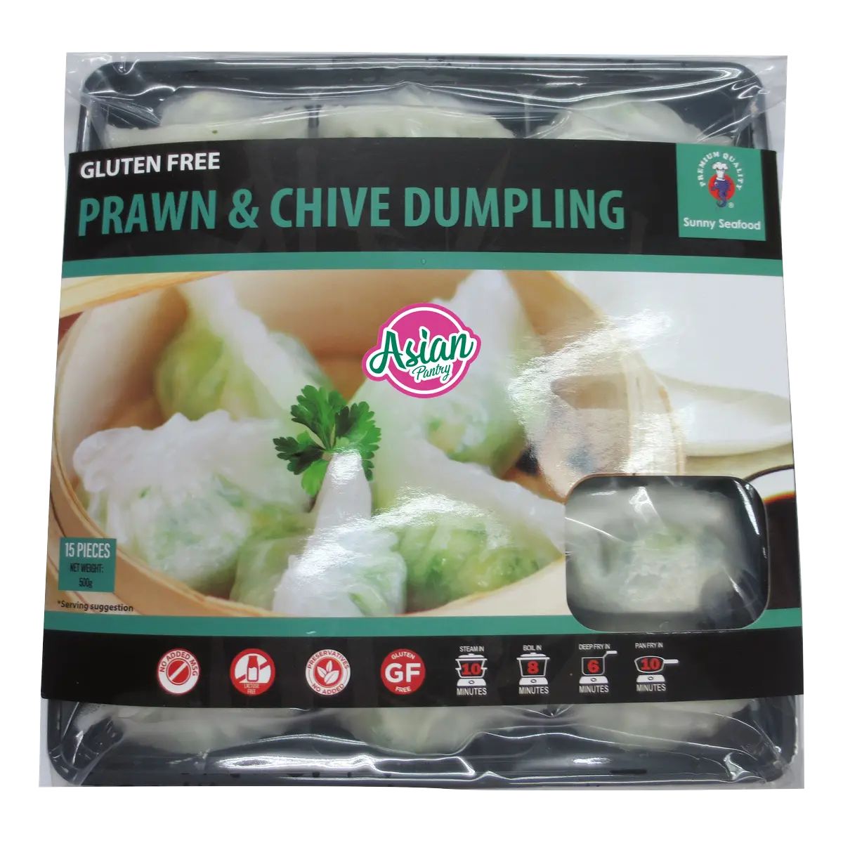 Sunny Seafood Frozen Gluten-Free Chive and Prawn Dumplings 500g
