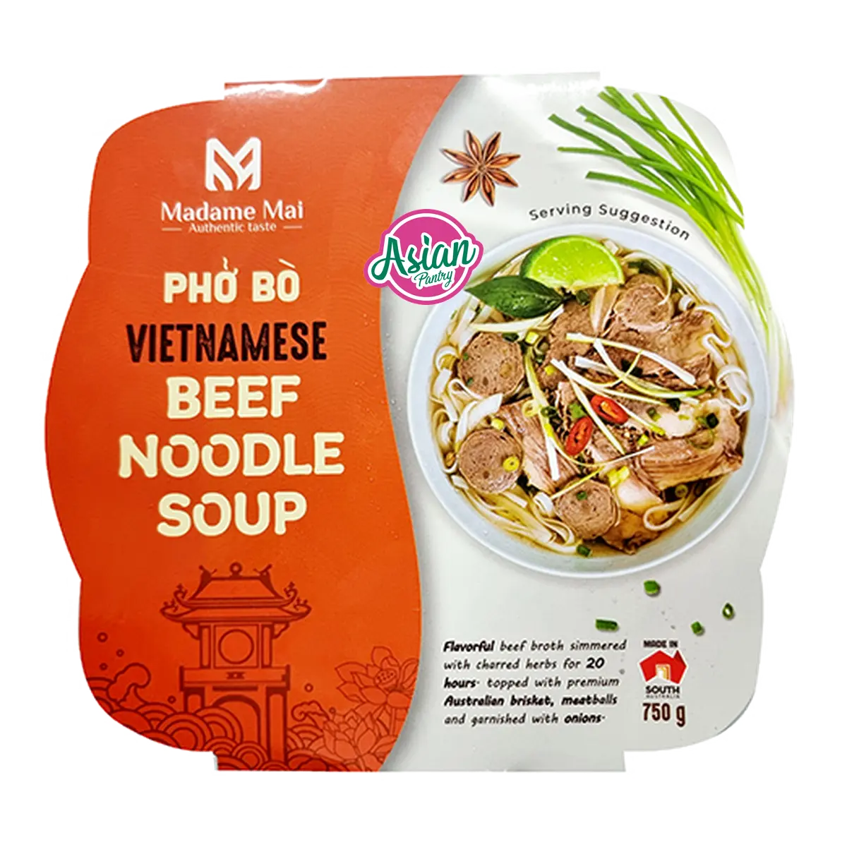 Madame Mai Frozen Beef Noodle Soup Bowl 750g