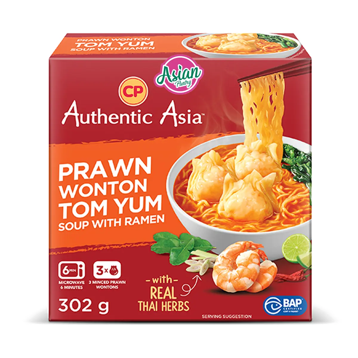 CP Frozen Tom Yum Wonton Noodle Bowl 302g