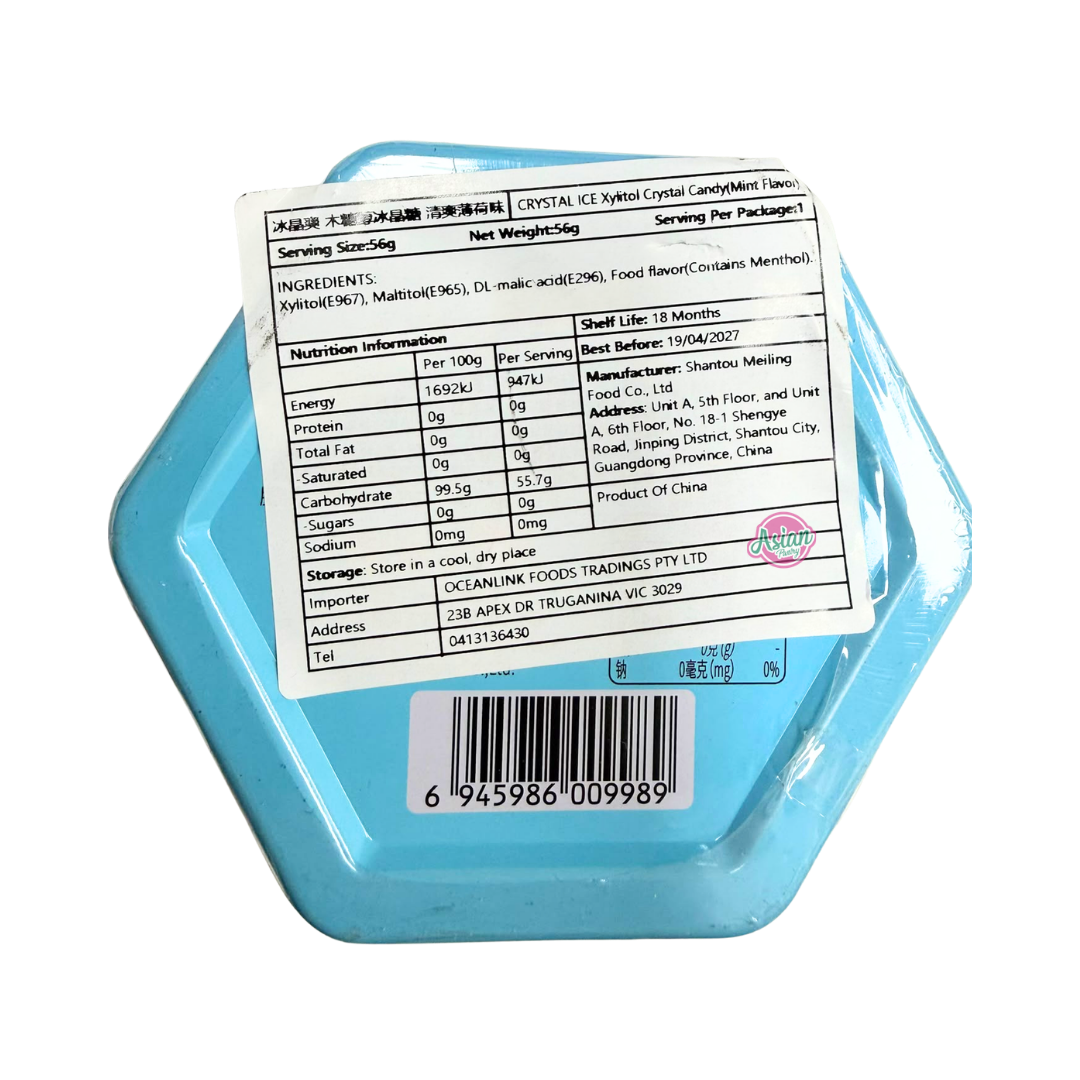 Ice Crystal Candy in Tin Refreshing Mint Flavour 56g (BBD:19/04/2027)