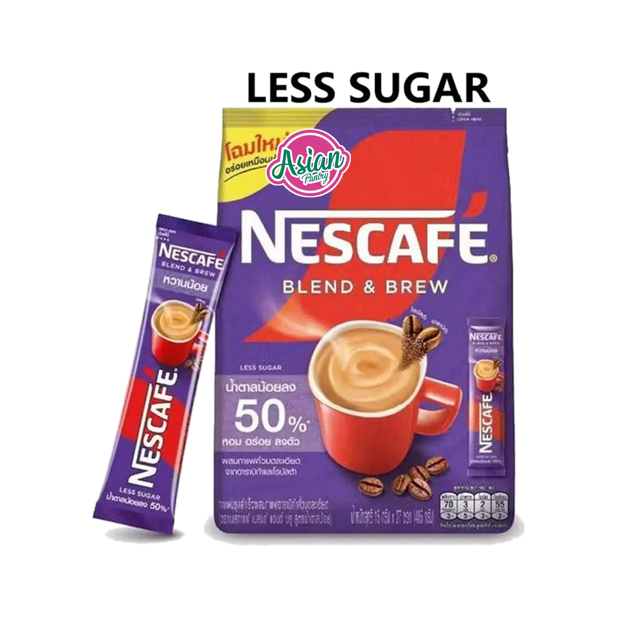 Nescafe 3in1 Less Sugar Instant Coffee 27 x 15g