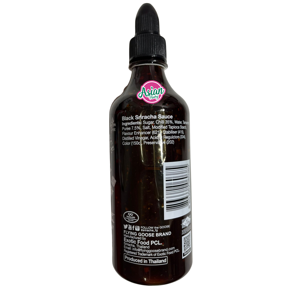 Flying Goose Vegan Sriracha Sauce Black Chilli 455ml - Back