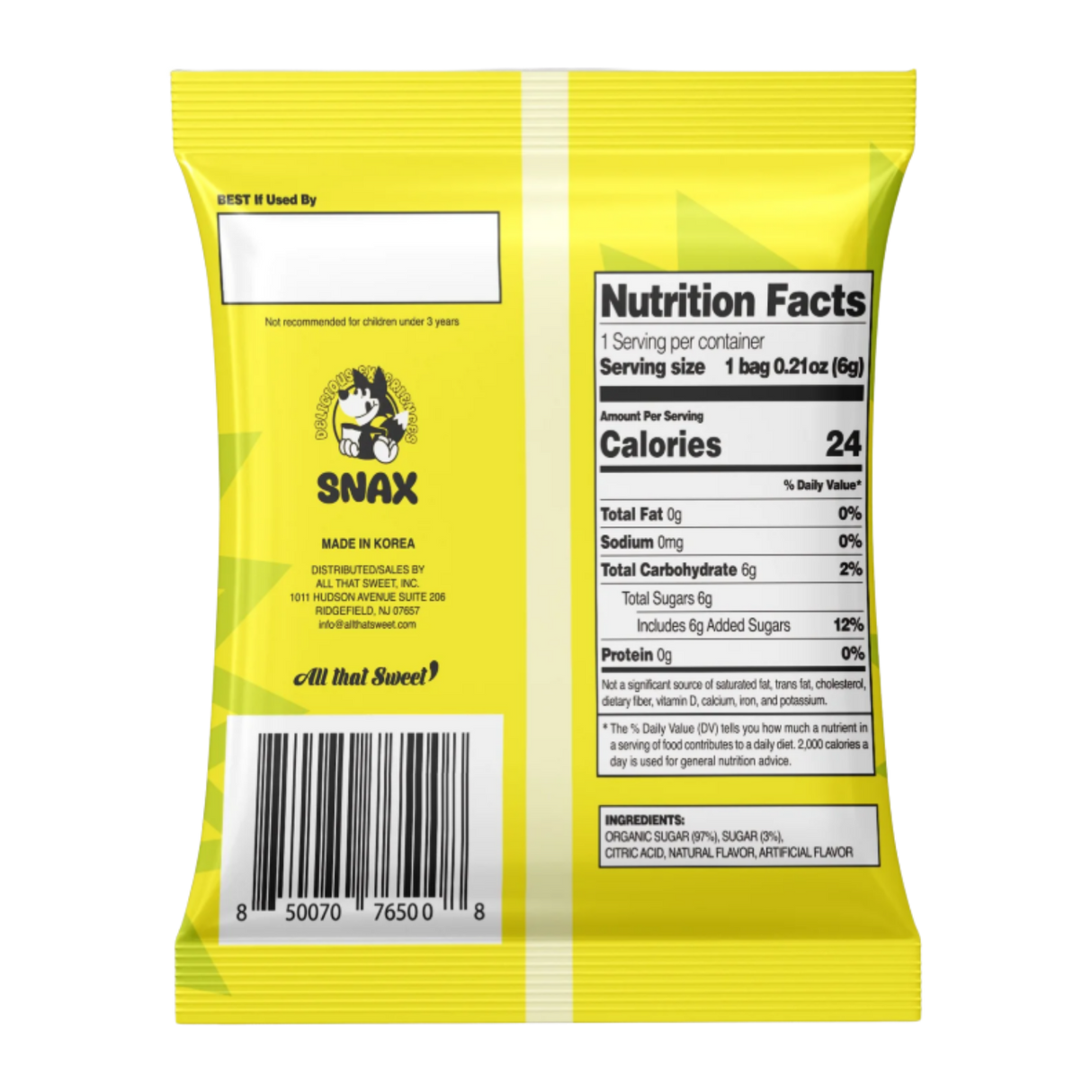 Cotton Lolly Rolled Cotton Candy Lemon Sour 6g