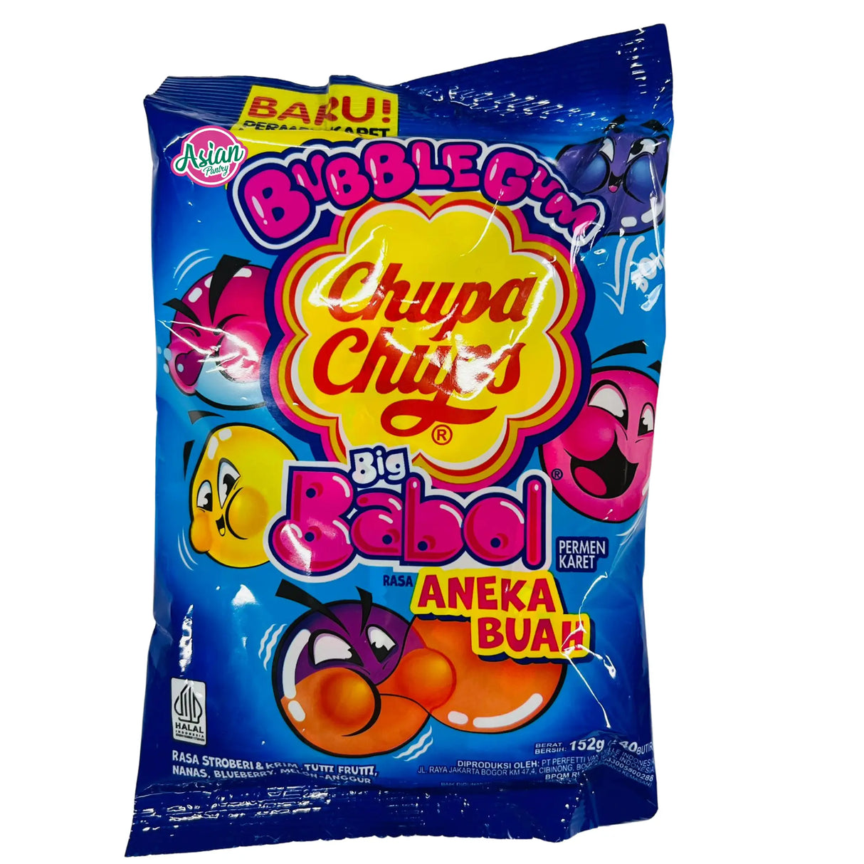 Chupa Chups Big Babol Bubble Gum Buah Aneka 152g