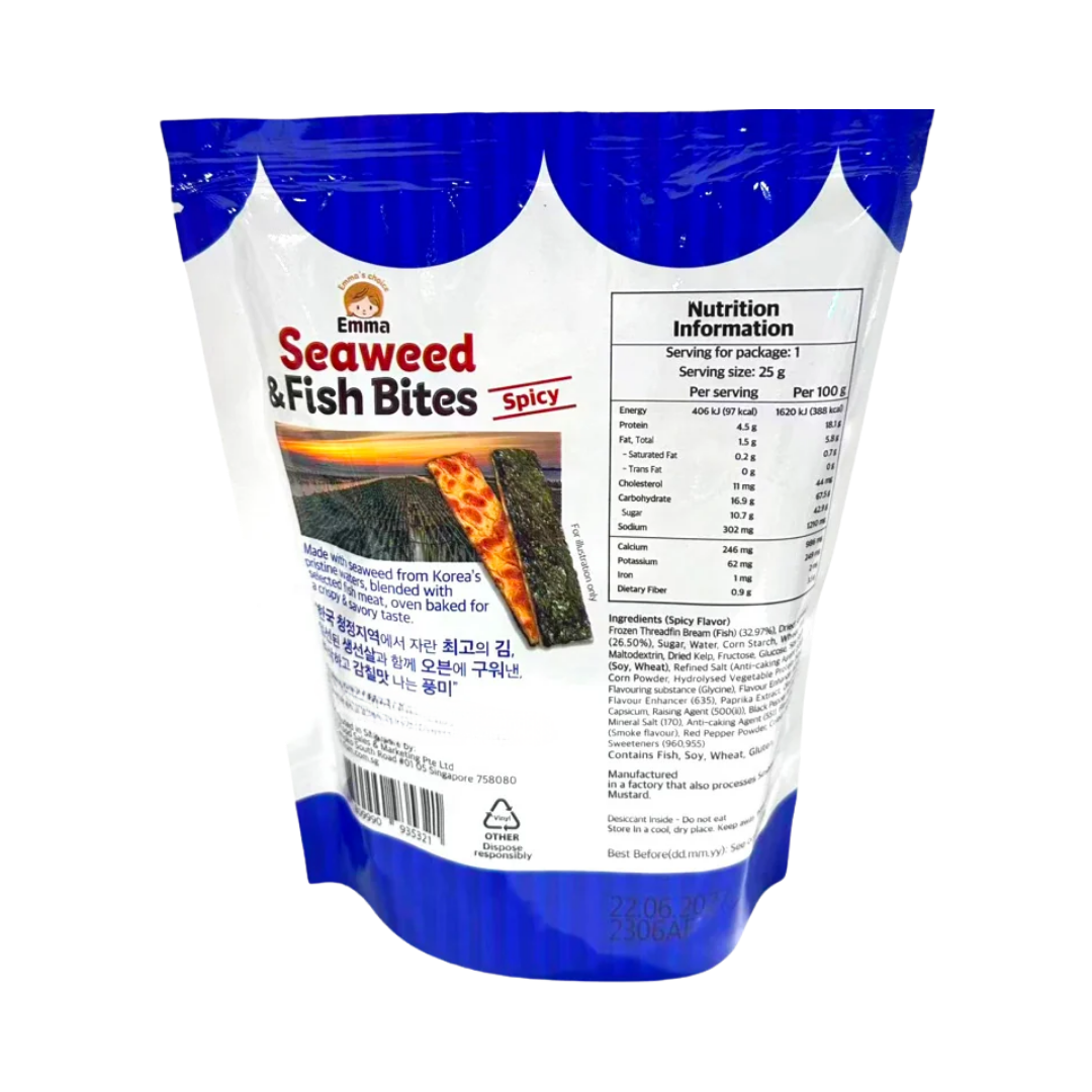 Emma Seaweed & Fish Bites Oven-baked Spicy 25g