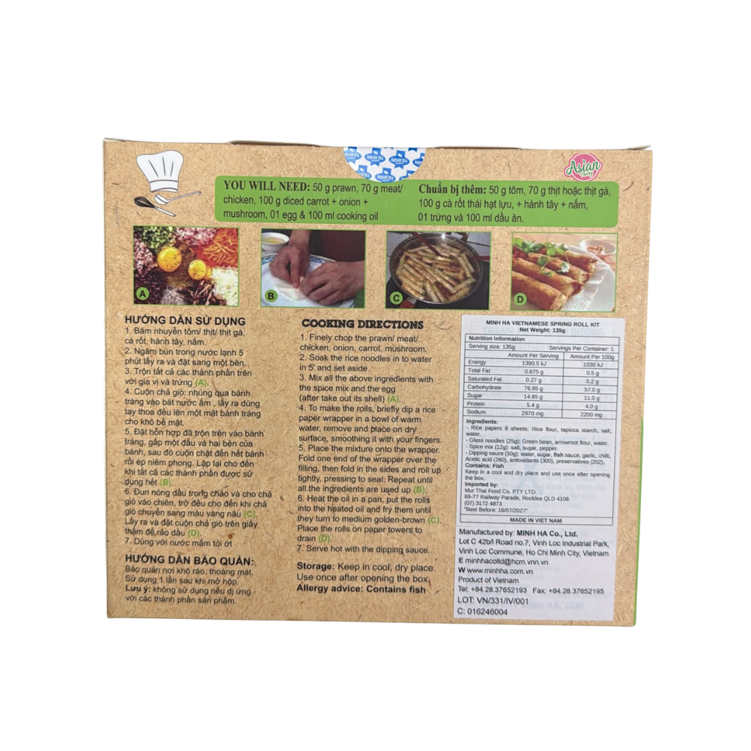 Minh Ha Vietnamese Spring Roll Kit - Cha Gio 135g