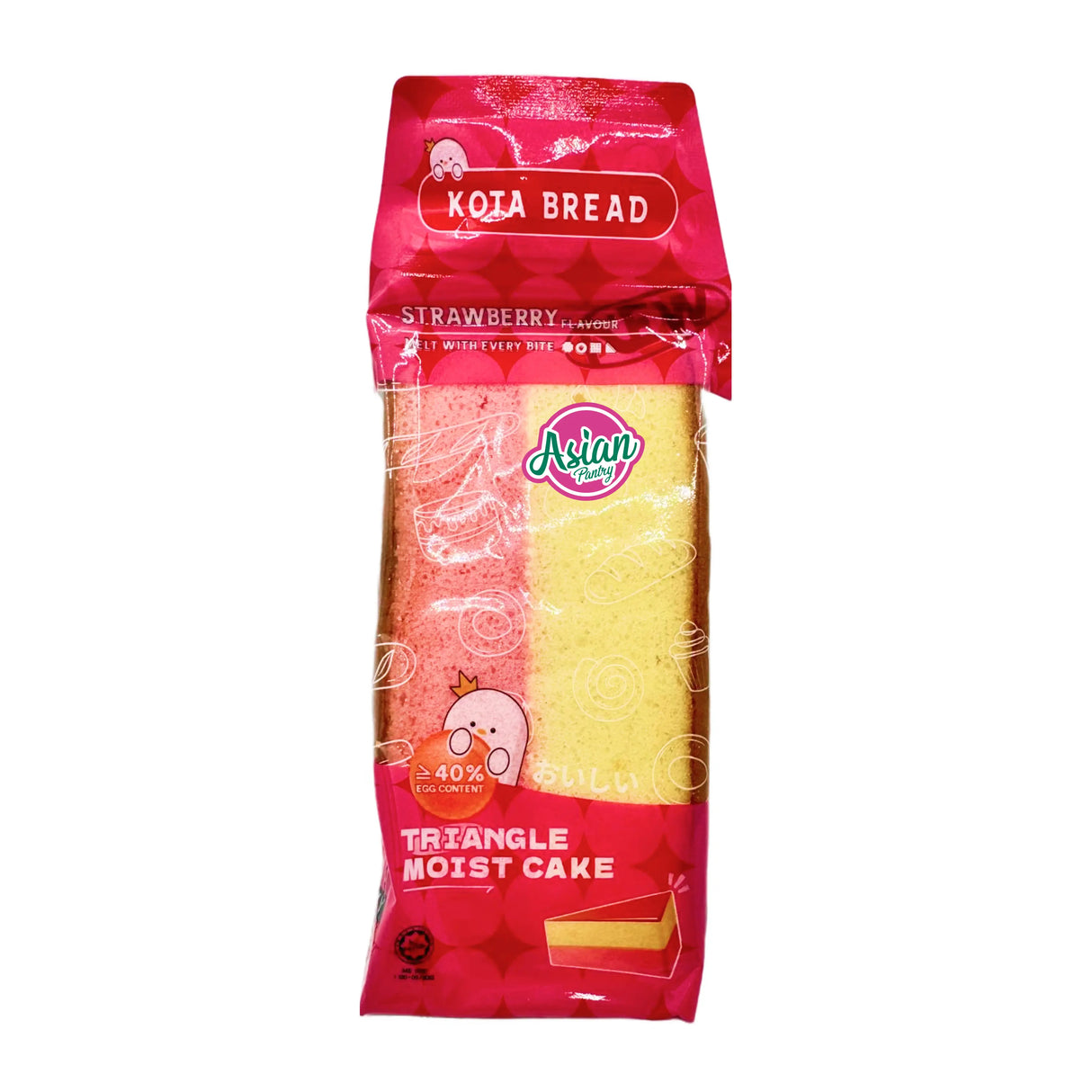 Delyco Triangle Moist Cake Strawberry Flavour 90g