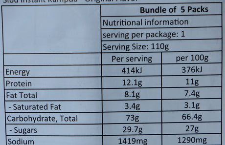 The Kitchen Food Sibu Instant Kampua Original 550g Back