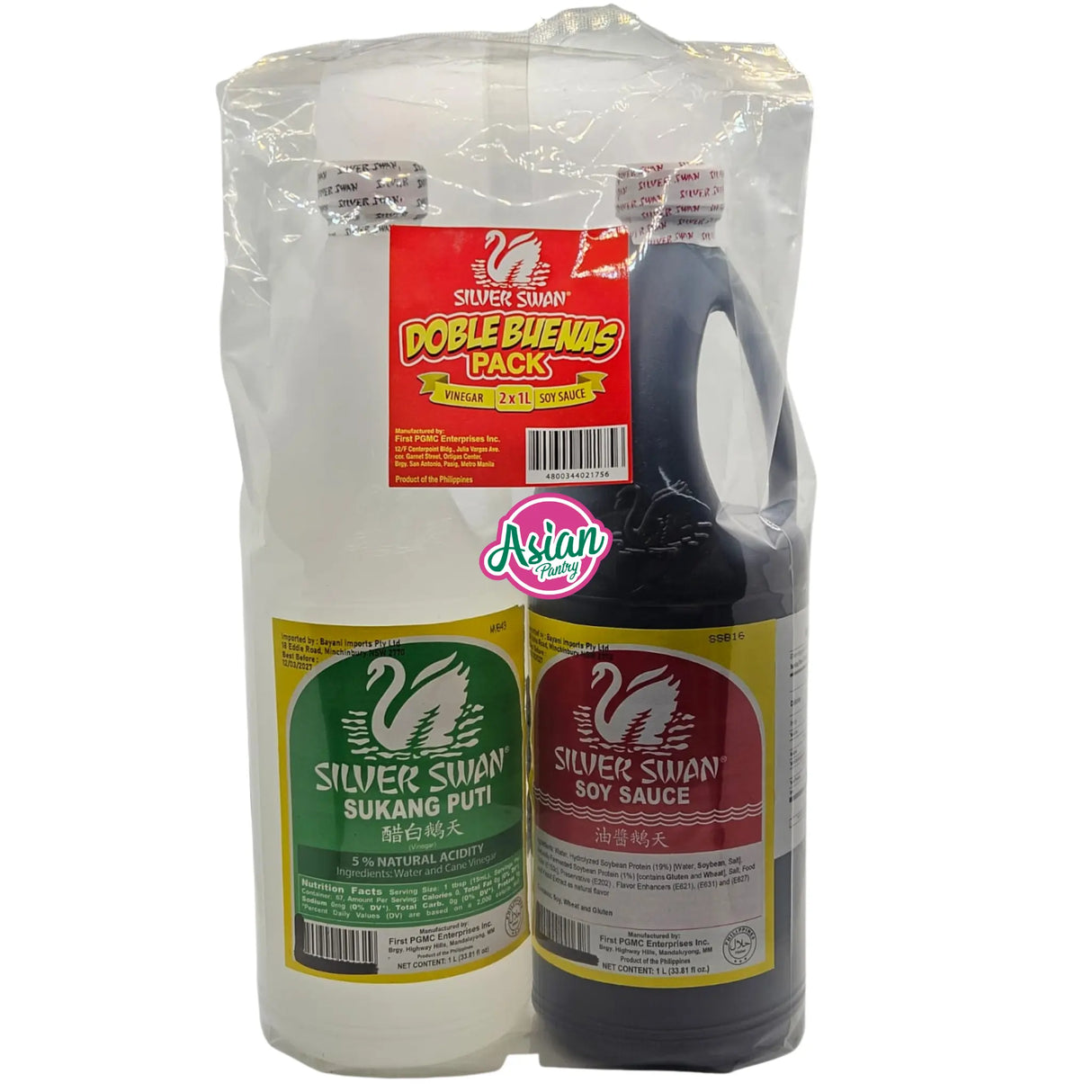 Silver Swan Doble Buenas Pack (Vinegar & Soy Sauce) 2 x 1L