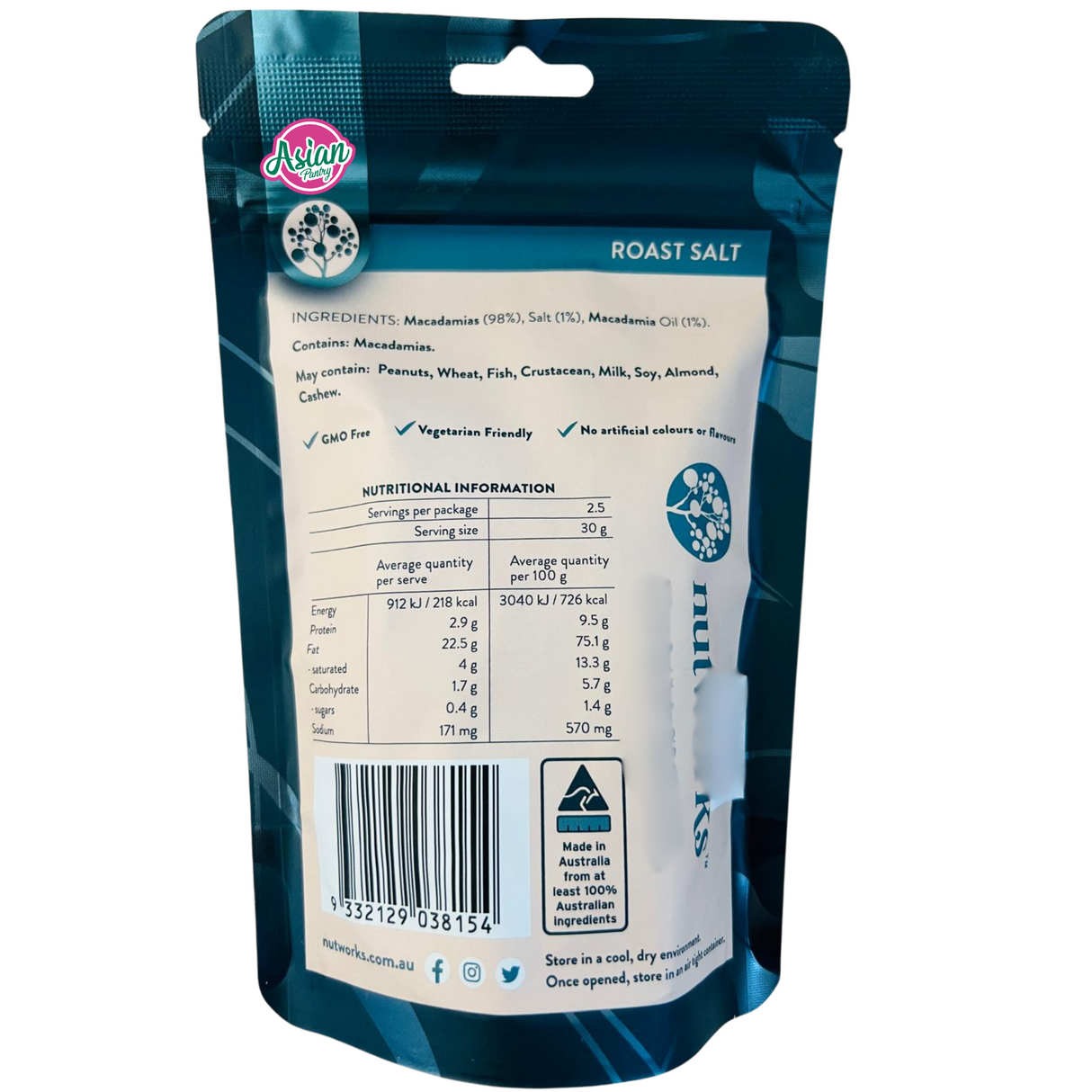 Garam Panggang Kacang Macadamias 75g