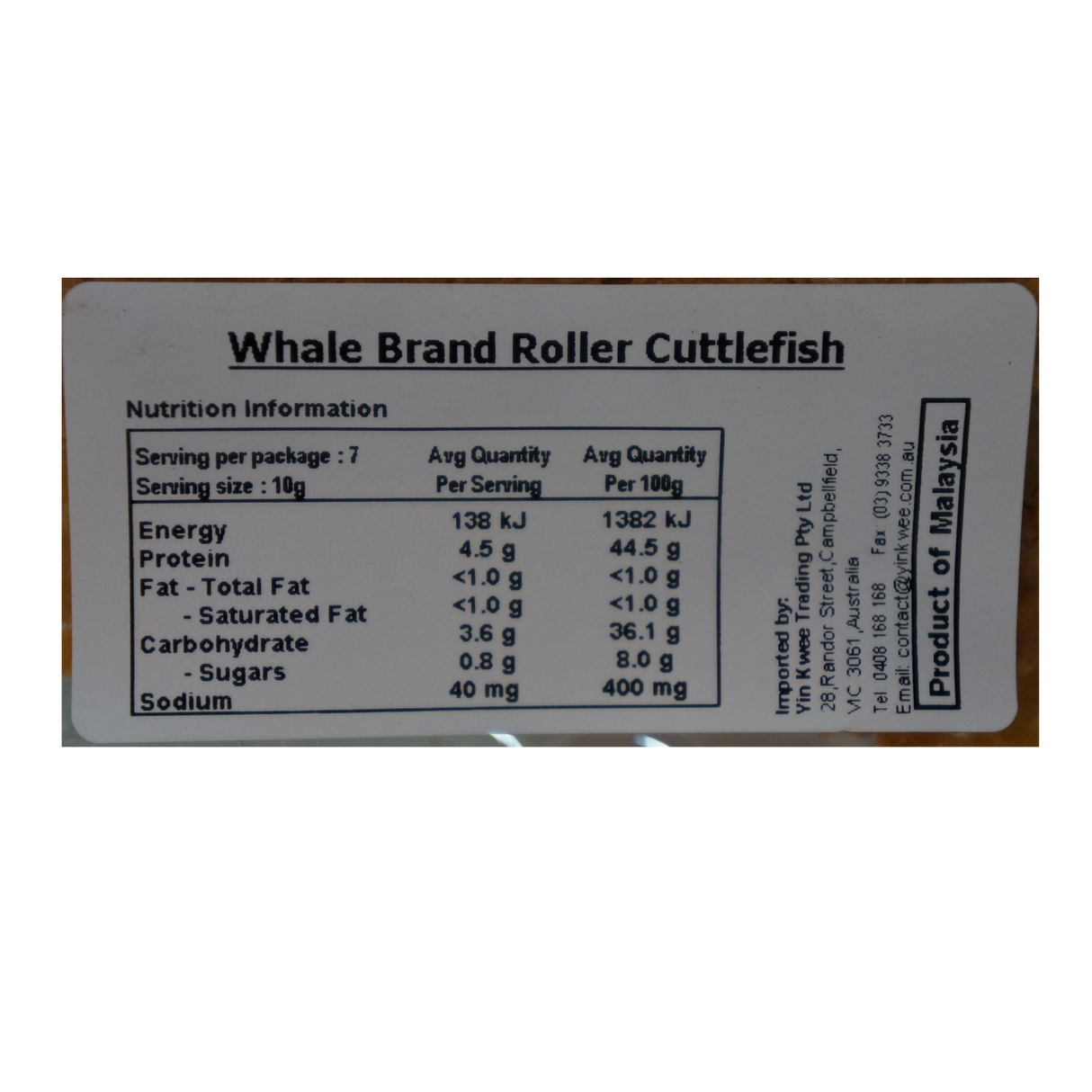 Whale Brand Roller Cuttlefish 80g