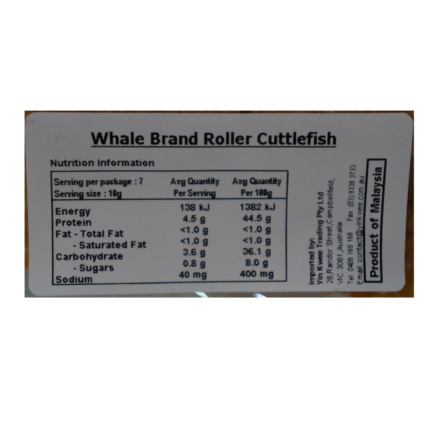 Whale Brand Roller Cuttlefish 80g