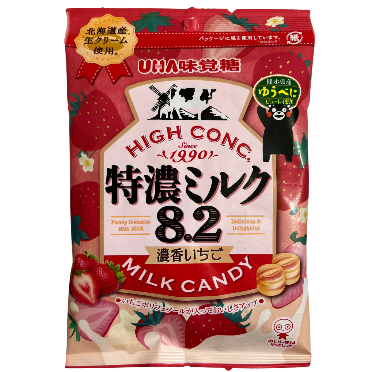 UHA Tokuno Milky 8.2 Gula-gula Strawberi 75g