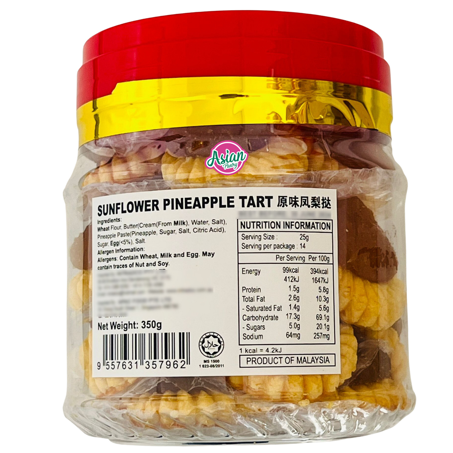 Delyco Sunflower Pineapple Tart 350g