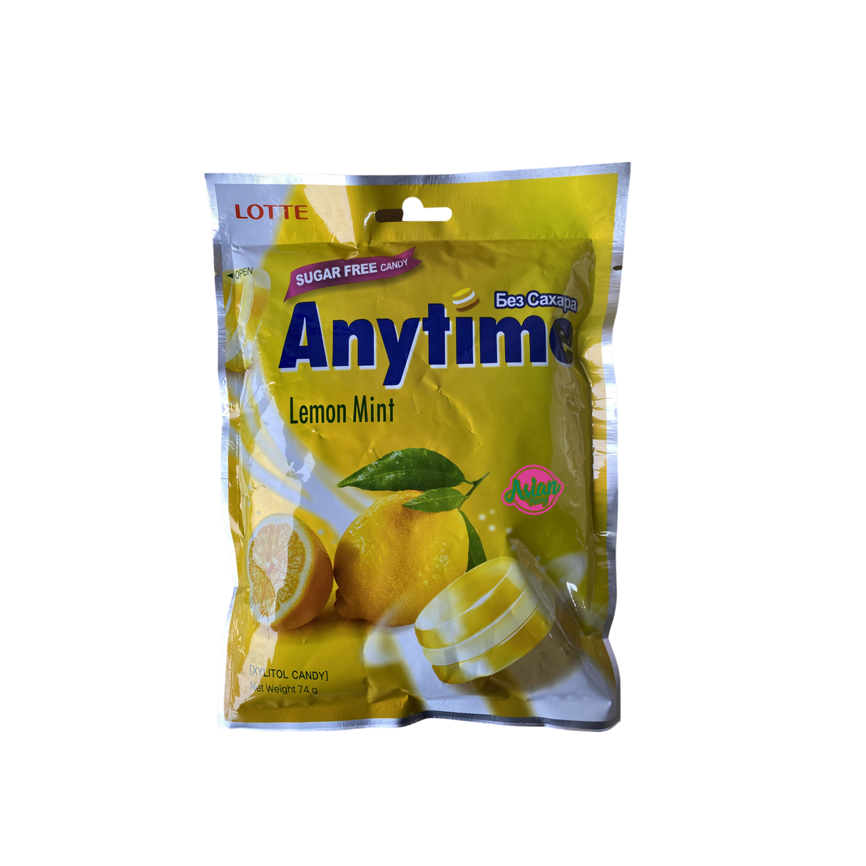 Lotte Anytime Candy Lemon Mint 74g