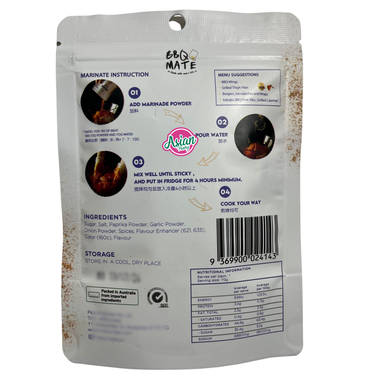 BBQ Mate Honey Cajun BBQ Marinade 70g