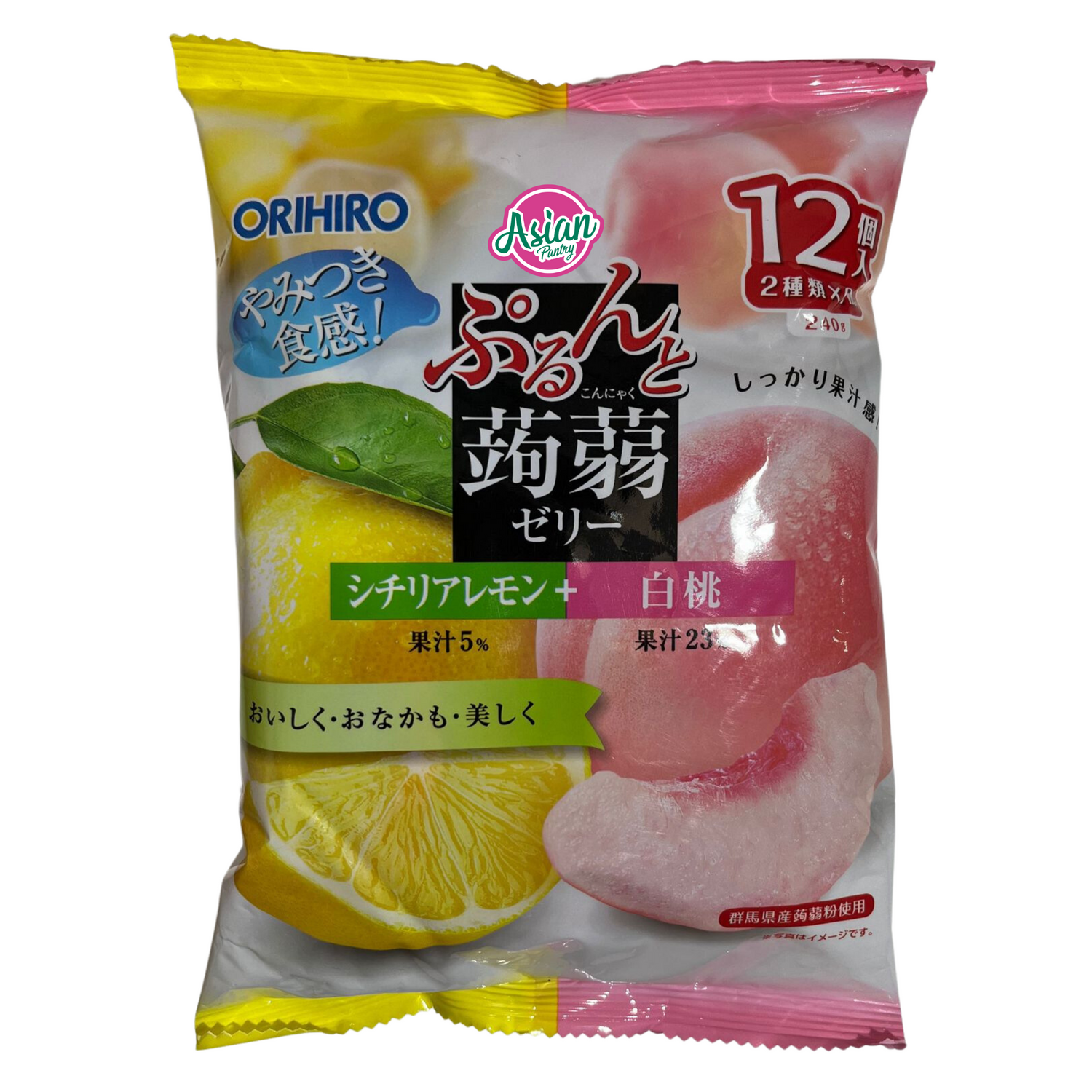 Orihiro Konjac Jellly Sicilian Lemon & White Peach 12P 240g