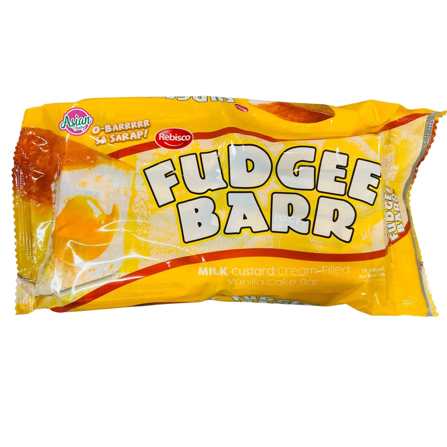 Rebisco Fudgee Barr Milk Custard Cream-Filled Vanilla Cake Bar