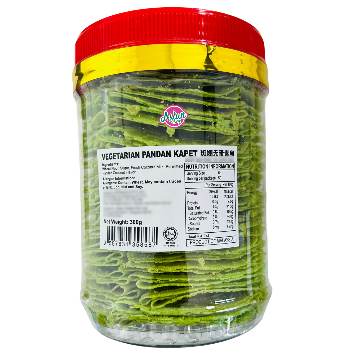 Delyco Vegetarian Pandan Kapet  300g