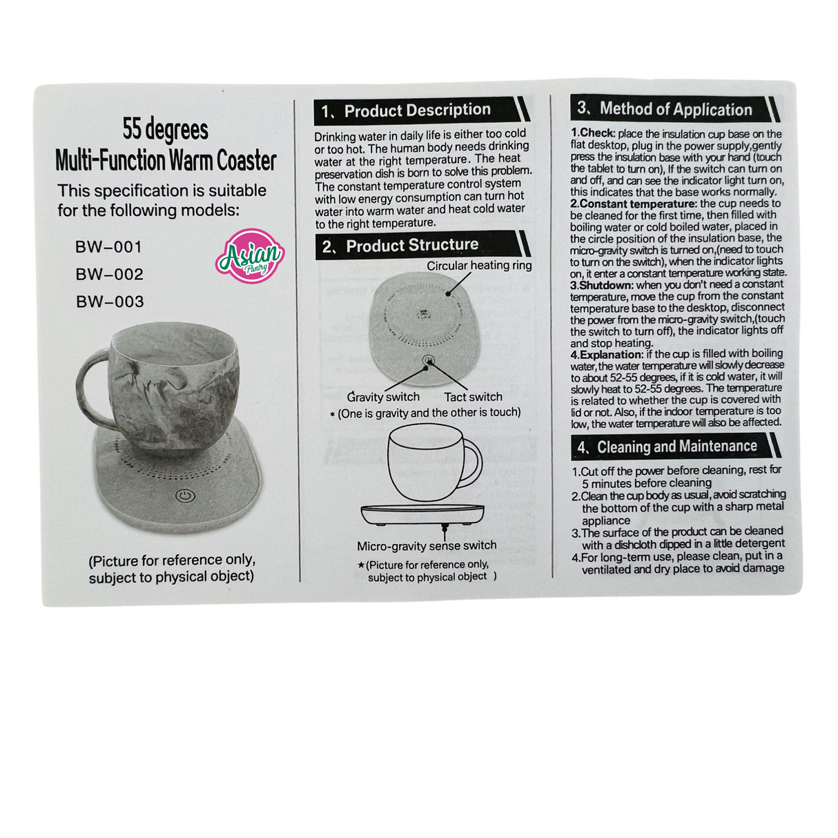 Set Hadiah Mewah Bertuah Pemanas Cawan Kopi - Merah Jambu