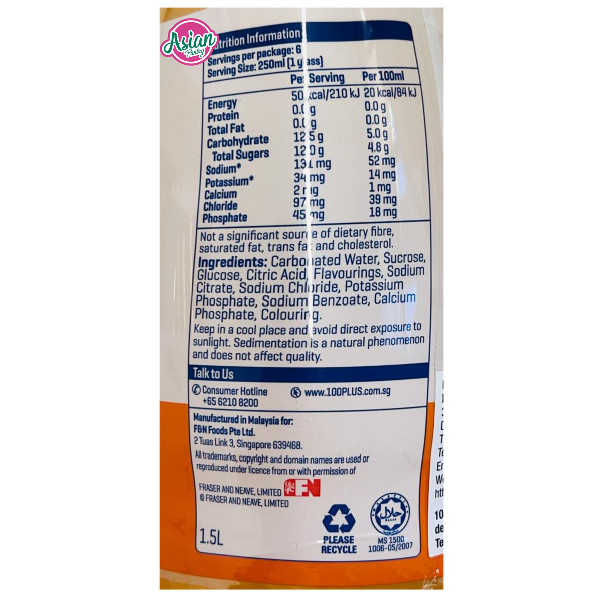 F&N 100 Plus Minuman Isotonik Oren 1.5L