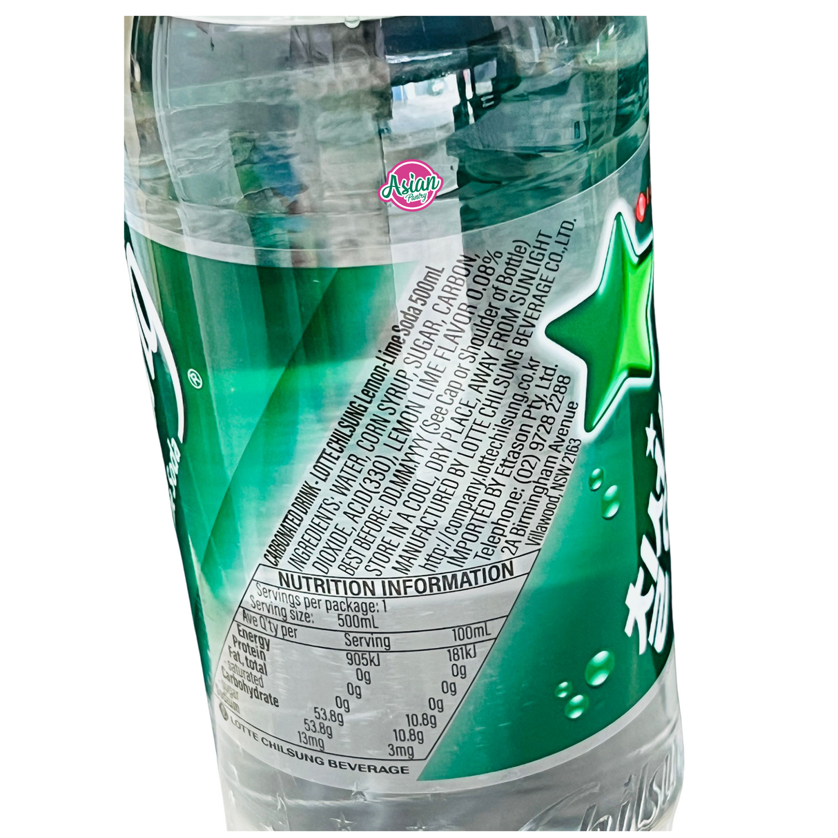 Lotte Chilsung Lemon-Lime Soda 500ml - Back