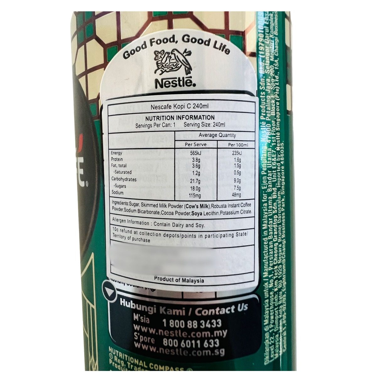 Nescafe Kopi-C Coffee 240ml