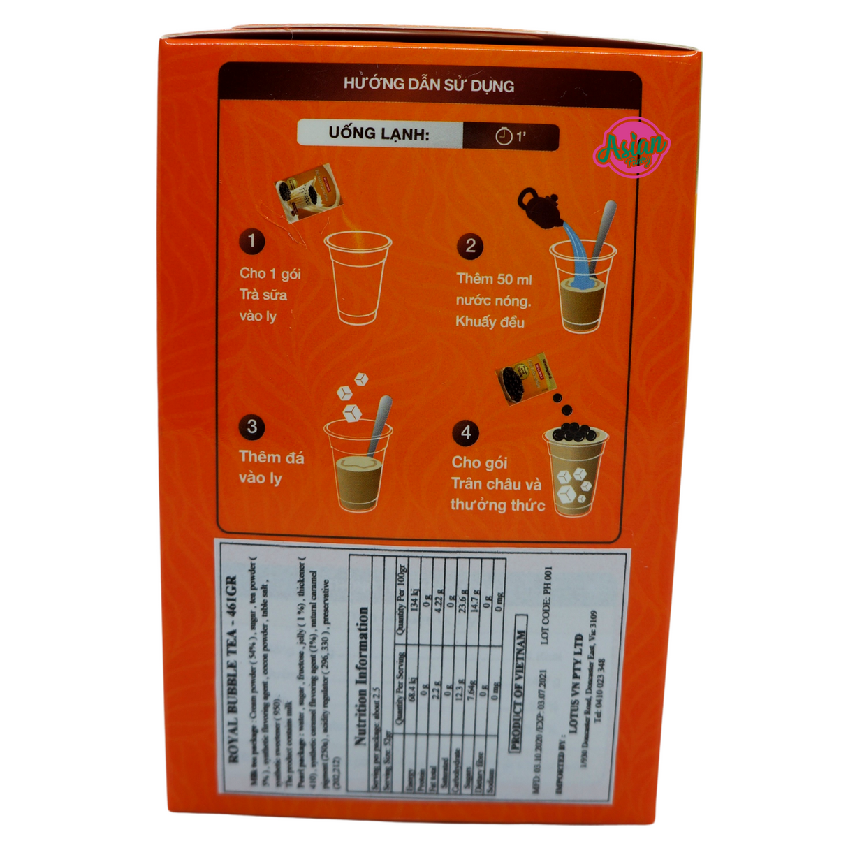 Hillway Royal Bubble Tea Mix Yellow Pearl 5pk 260g