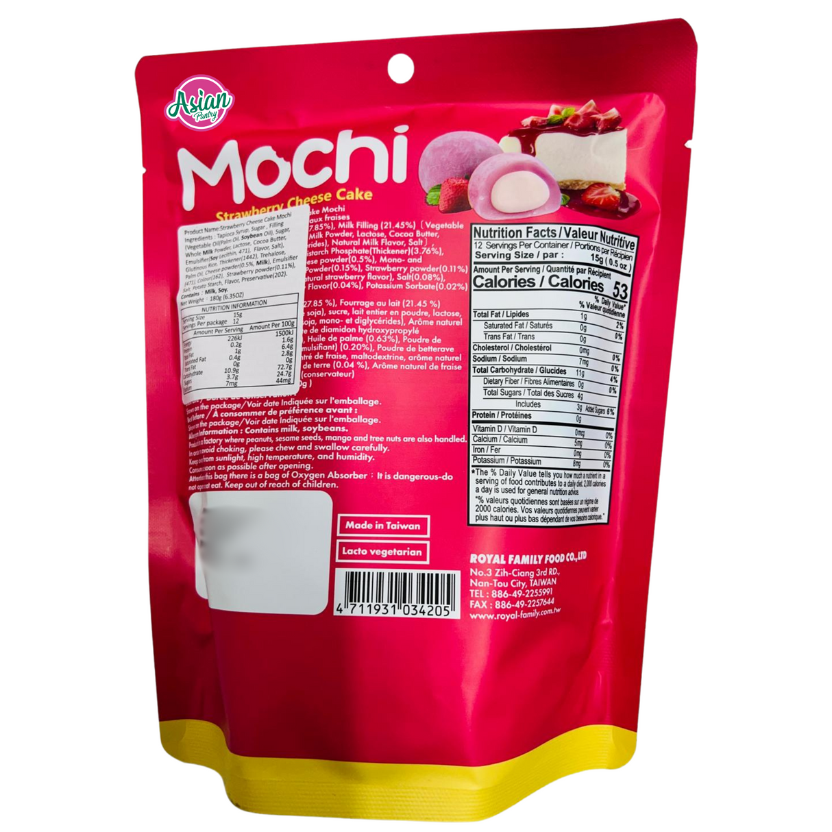 Kek Keju Mochi Strawberi Keluarga Diraja 180g