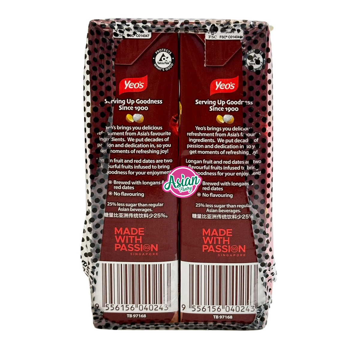 Yeo's Tetra Longan Red Date (Jujube) Less Sugar Drink