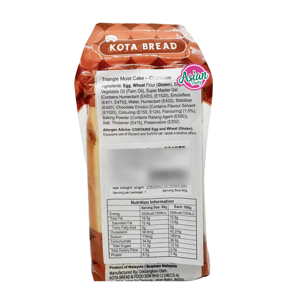 Delyco Triangle Moist Cake Chocolate Flavour 90g