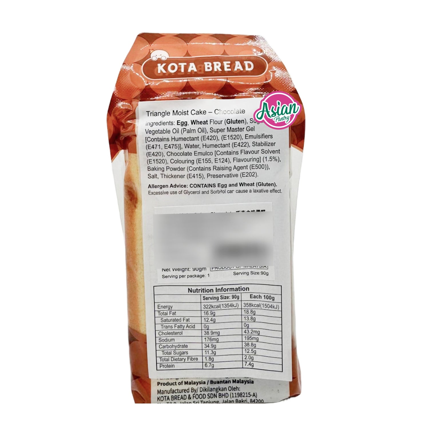 Delyco Triangle Moist Cake Chocolate Flavour 90g