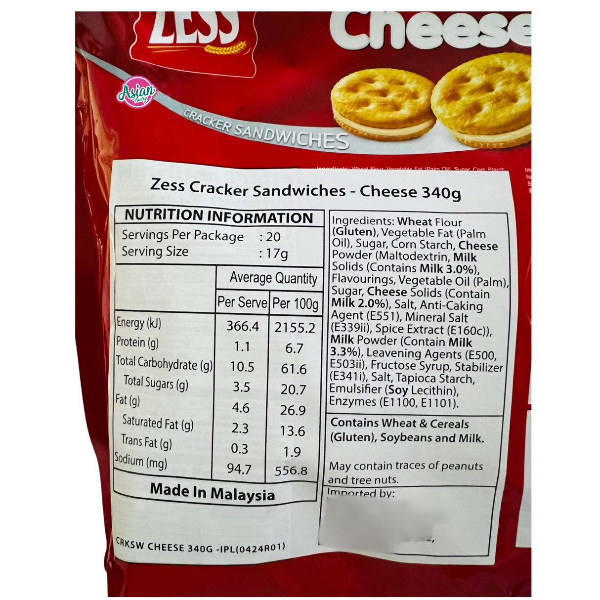 Zess Cheese Cracker Sandwiches 340g