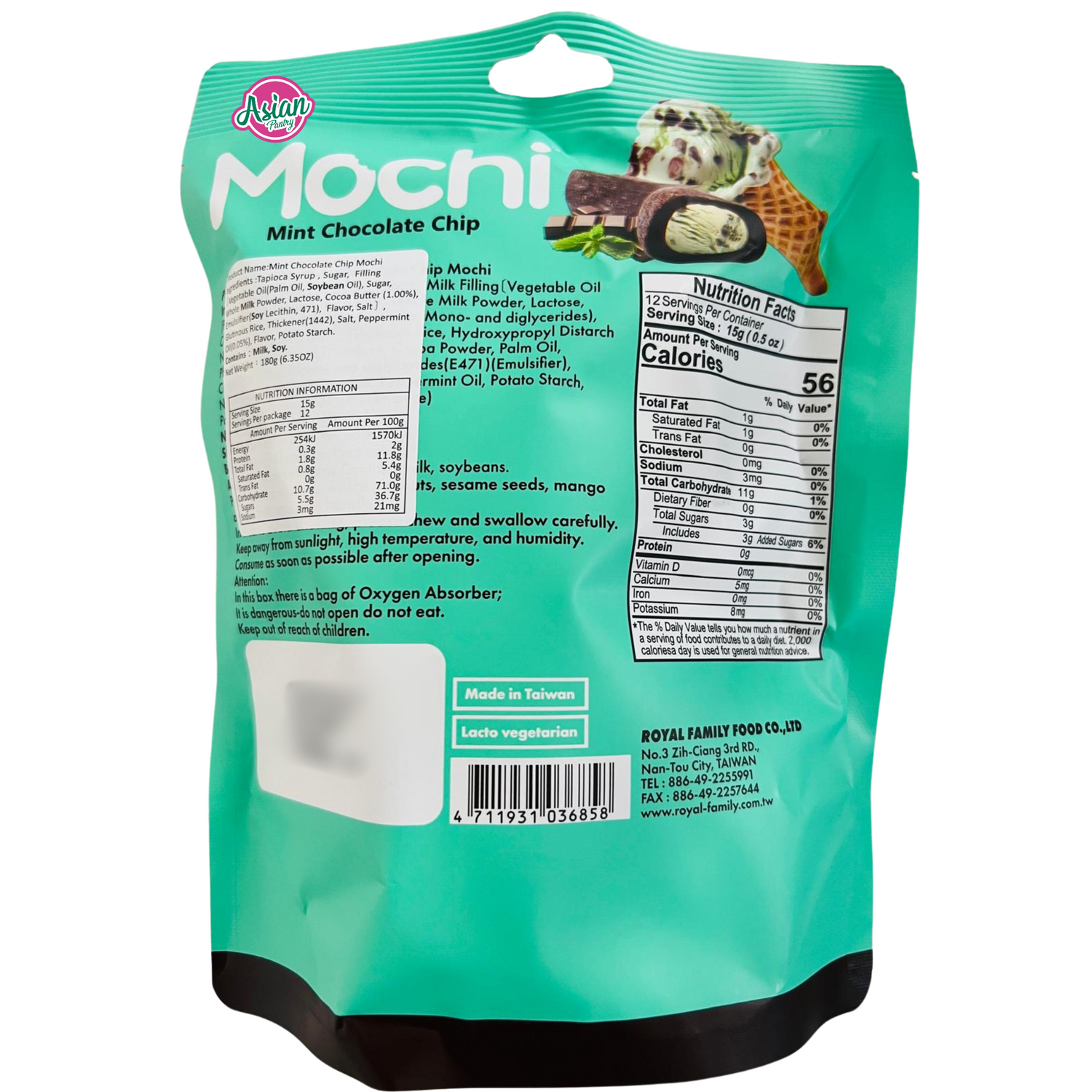 Cip Coklat Mochi Pudina Keluarga Diraja 180g