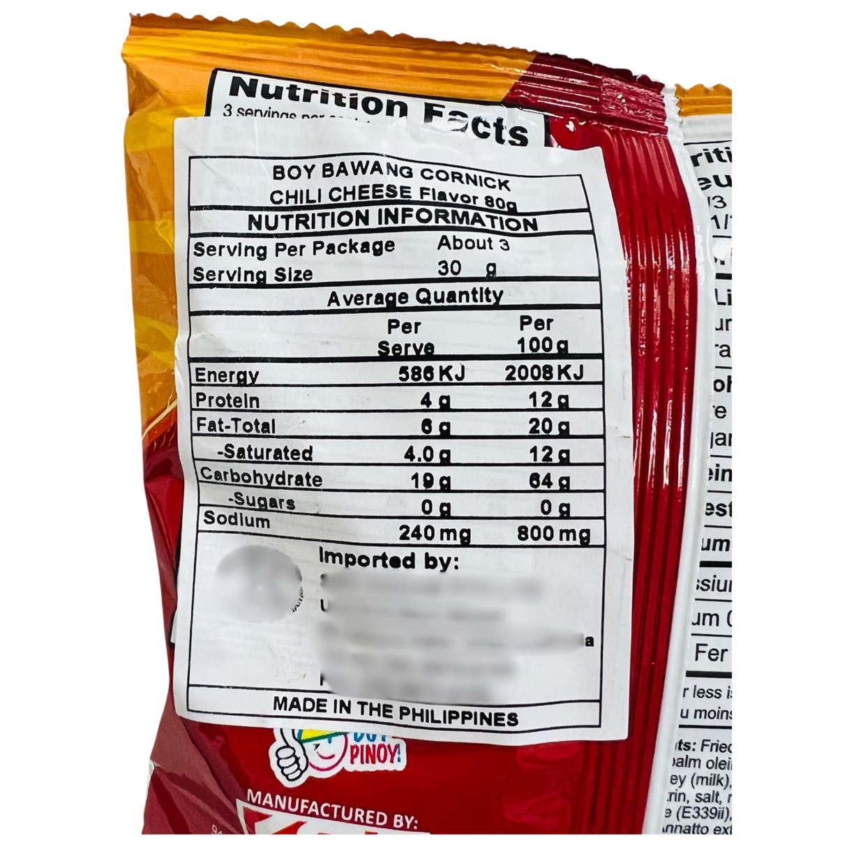 Boy Bawang Cornick Cili Cheese Perisa 80g